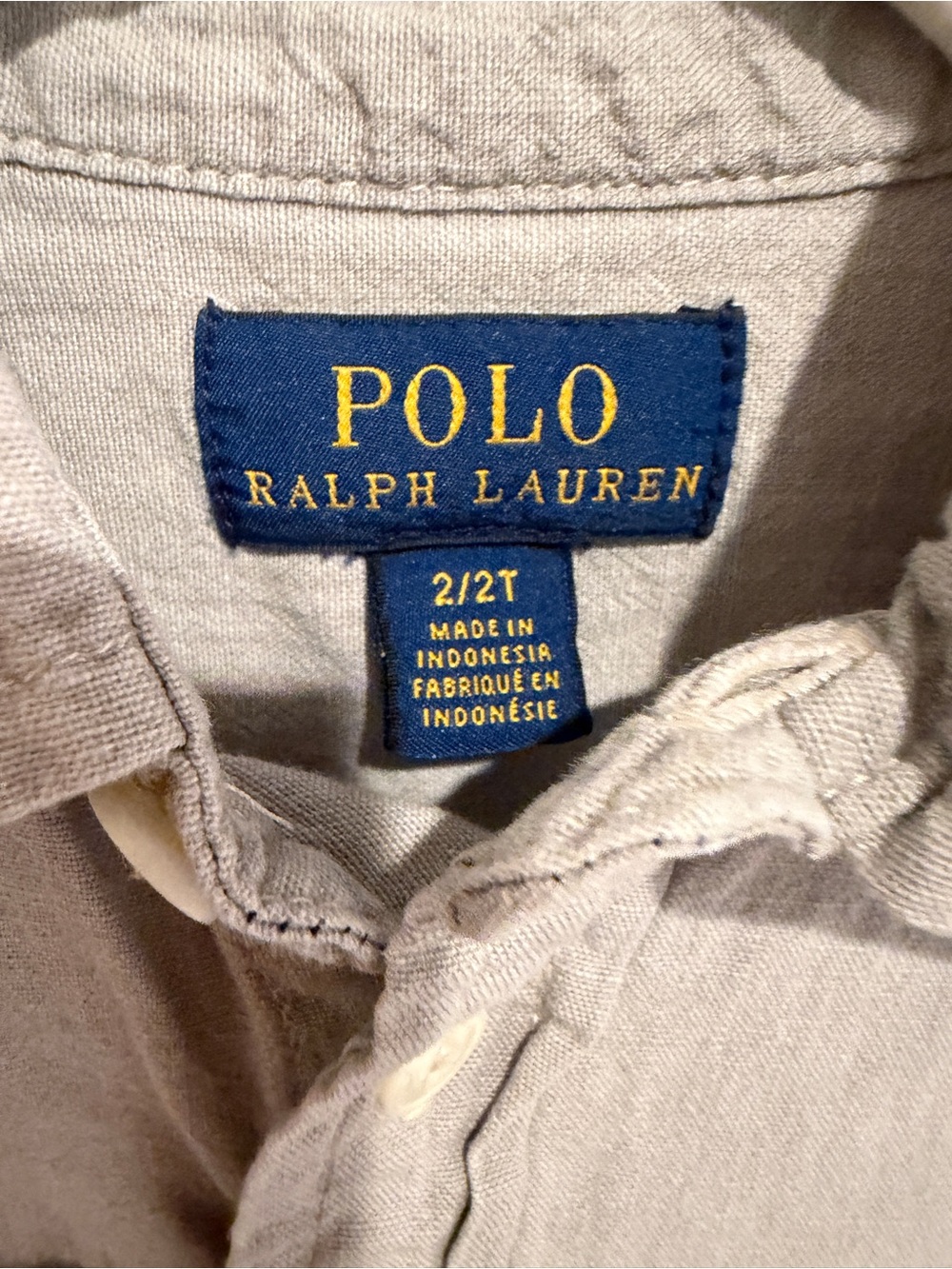 Lot of 2 Polo Ralph Lauren Toddler Button Down Shirts 2T Gray Striped & Solid - Picture 10 of 10
